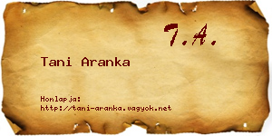 Tani Aranka névjegykártya