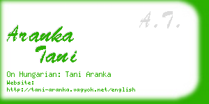 aranka tani business card